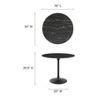 round table with chairs set Modway Furniture Bar and Dining Tables Black Black