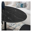 marble high top dining table Modway Furniture Bar and Dining Tables Black Black