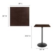 black high table Modway Furniture Bar and Dining Tables Black Cherry Walnut