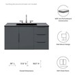 powder room sinks small Modway Furniture Vanities Gray