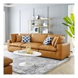 leather lounge with chaise Modway Furniture Sofas and Armchairs Tan