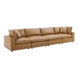 sectional and sofa in living room Modway Furniture Sofas and Armchairs Tan