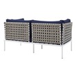 unique patio seating Modway Furniture Sofa Sectionals Tan Navy