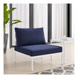 leather sitting room chairs Modway Furniture Dining Sets Gray Navy