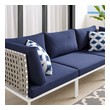living room with sectional and chairs Modway Furniture Sofa Sectionals Tan Navy