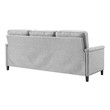 small two piece sectional Modway Furniture Light Gray