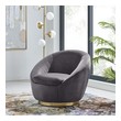 high wingback armchair Modway Furniture Sofas and Armchairs Gold Gray