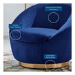 armchair lounge chair Modway Furniture Sofas and Armchairs Gold Navy
