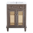 long vanity with one sink Modway Furniture Vanities Gray White