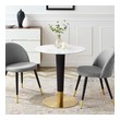 small round dining table and chairs Modway Furniture Bar and Dining Tables Gold White