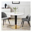 black wood extendable dining table Modway Furniture Bar and Dining Tables Gold White