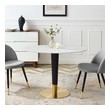 dining table set for 6 with chairs Modway Furniture Bar and Dining Tables Gold White