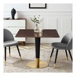 black dining table set Modway Furniture Bar and Dining Tables Gold Cherry Walnut