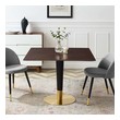 small round kitchen table Modway Furniture Bar and Dining Tables Gold Cherry Walnut