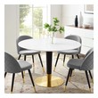 8 person dining room set Modway Furniture Bar and Dining Tables Gold White
