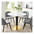 apartment dining table set Modway Furniture Bar and Dining Tables Gold White