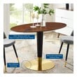 small 6 person dining table Modway Furniture Bar and Dining Tables Gold Walnut