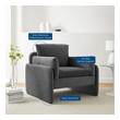 velvet chair accent Modway Furniture Sofas and Armchairs Charcoal