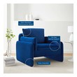 leather upholstered chairs Modway Furniture Sofas and Armchairs Navy