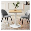round table with two chairs Modway Furniture Bar and Dining Tables White Natural