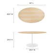 round dining table for 6 with leaf Modway Furniture Bar and Dining Tables White Natural