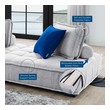 affordable chaise sofa Modway Furniture Sofas and Armchairs Light Gray