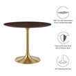 wooden dining tables near me Modway Furniture Bar and Dining Tables Gold Cherry Walnut
