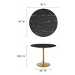 marble dining table chairs Modway Furniture Bar and Dining Tables Gold Black