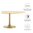 wood pedestal table Modway Furniture Bar and Dining Tables Gold Natural