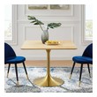 white extendable dining table 4 6 Modway Furniture Bar and Dining Tables Gold Natural