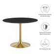 round kitchen table with leaf Modway Furniture Bar and Dining Tables Gold Black