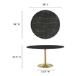 white extension dining table Modway Furniture Bar and Dining Tables Gold Black