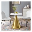 table pedestal Modway Furniture Bar and Dining Tables Gold White