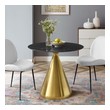white round kitchen table set Modway Furniture Bar and Dining Tables Gold Black