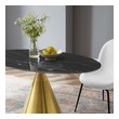 table and 4 chairs set Modway Furniture Bar and Dining Tables Gold Black
