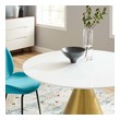 white dining table with bench Modway Furniture Bar and Dining Tables Gold White