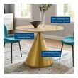 white dining table 6 chairs Modway Furniture Bar and Dining Tables Gold Natural