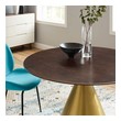 extendable dining table with bench Modway Furniture Bar and Dining Tables Gold Cherry Walnut