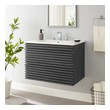 30 vanity with top Modway Furniture Vanities Charcoal White