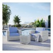 outdoor 4 piece conversation set Modway Furniture Sofa Sectionals Light Gray Light Blue