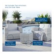 four piece outdoor furniture Modway Furniture Sofa Sectionals Light Gray White