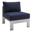 large sectional with chaise Modway Furniture Sofa Sectionals Silver Navy