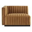modern sectional with chaise Modway Furniture Sofas and Armchairs Black Cognac
