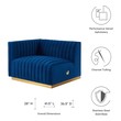 gray velvet tufted sectional Modway Furniture Sofas and Armchairs Gold Navy