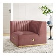 black velvet sectional with chaise Modway Furniture Sofas and Armchairs Gold Dusty Rose