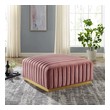 tufted long ottoman Modway Furniture Sofas and Armchairs Gold Dusty Rose