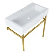 small corner vanity unit Modway Furniture Vanities Gold White
