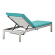 3 piece garden furniture set Modway Furniture Daybeds and Lounges Silver Turquoise