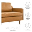 leather sectional couch black Modway Furniture Sofas and Armchairs Tan