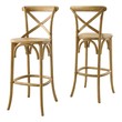 white leather bar stools Modway Furniture Bar and Counter Stools Natural